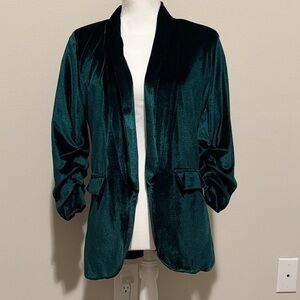 Elegant Velvet Green Women's Jacket
